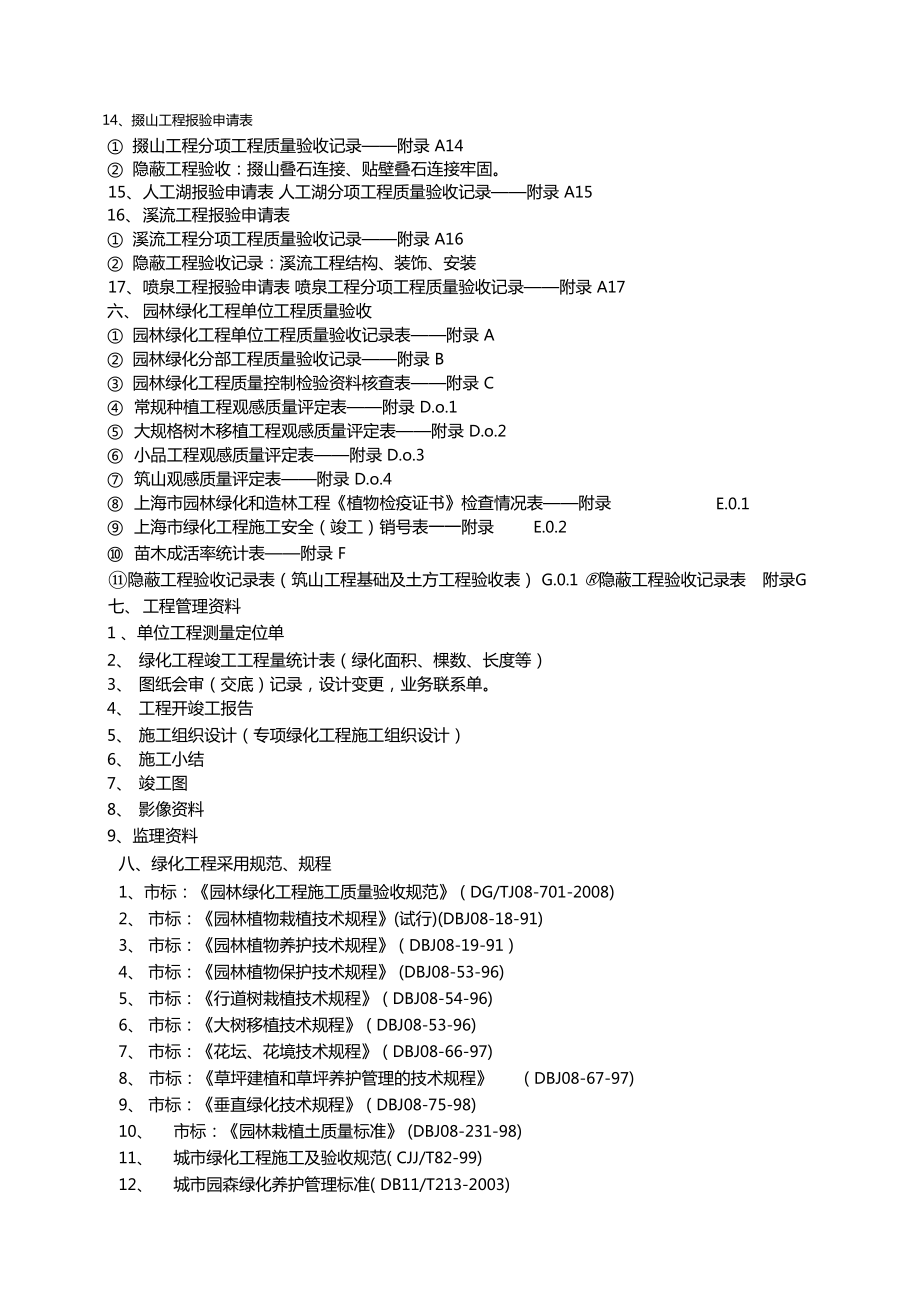 園林綠化工程施工資料